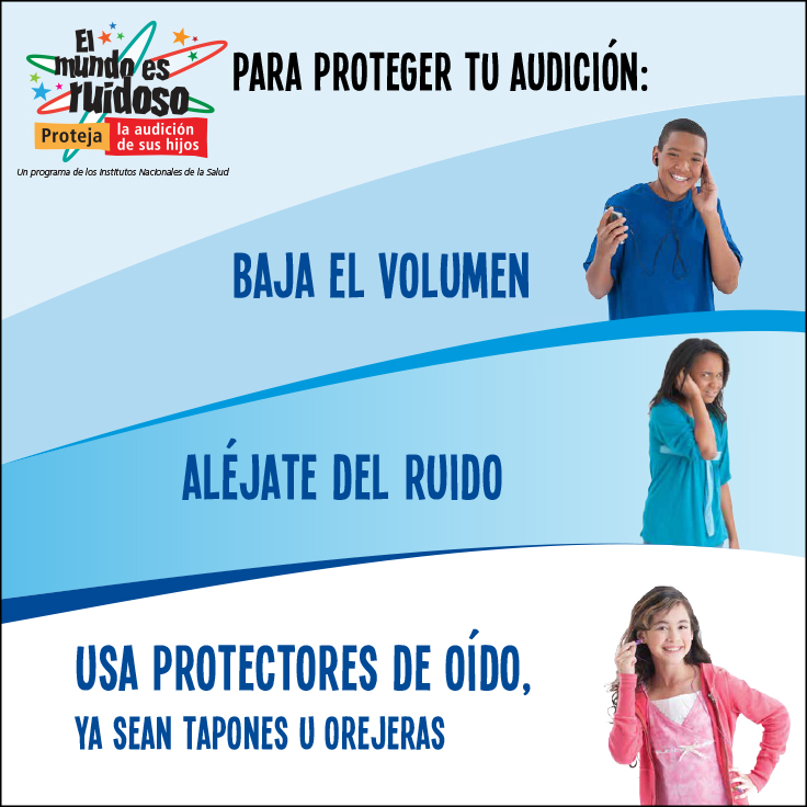 Cómo proteger tu audición: 3 maneras Niños muestran cómo proteger la audición al bajar el volumen, alejarse del ruido y al usar protectores de oído.