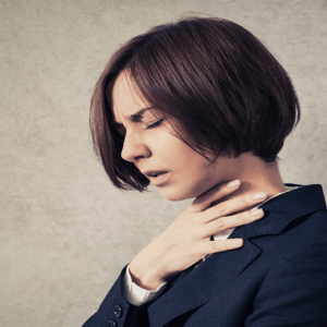 woman with voice strain